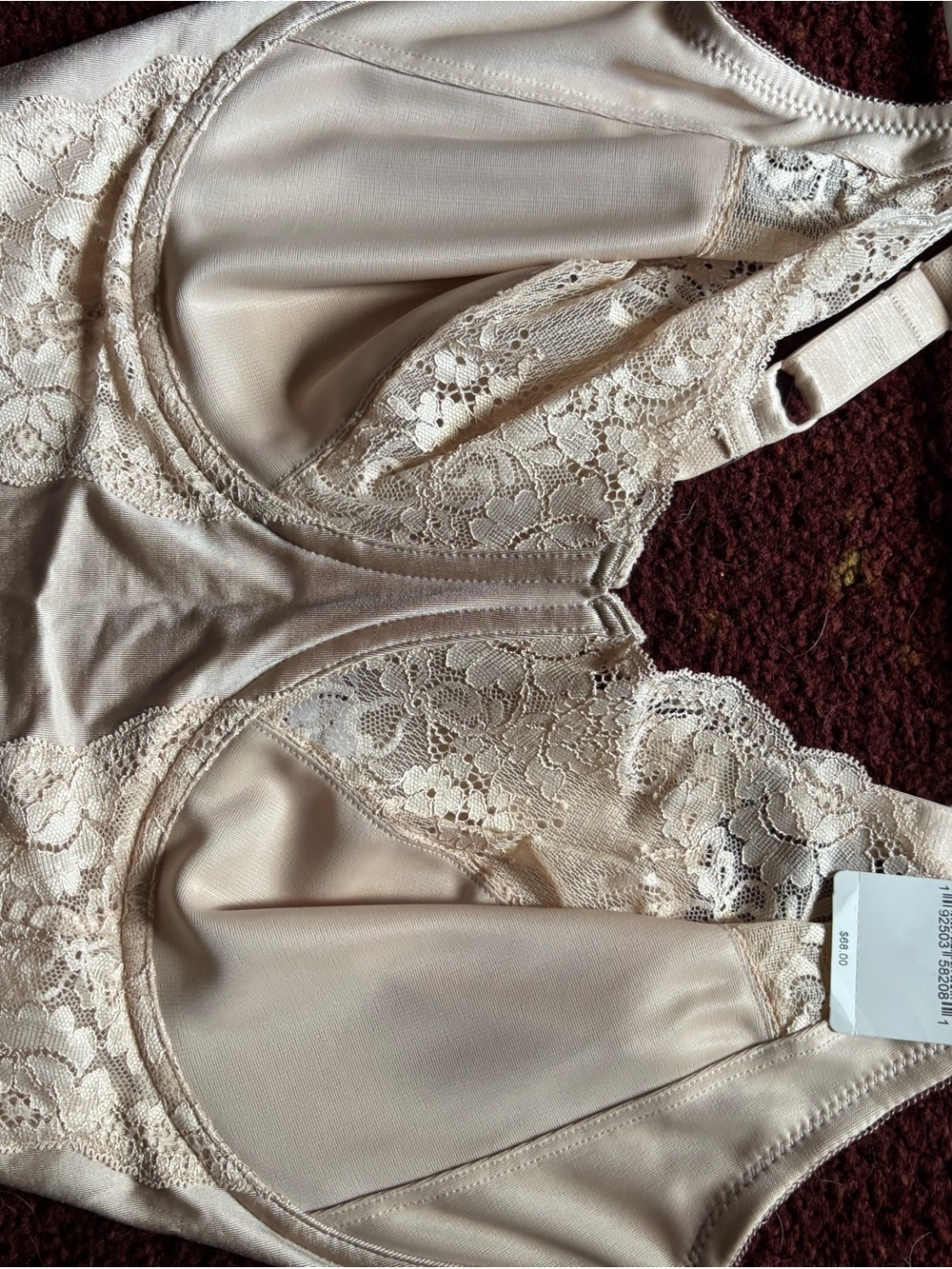 Smooth Lace-Trim Bodysuit Shapewear in Cream 42DD - Picture 3 of 4